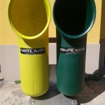 U-trash Twin Struttura mobile portante per 2 contenitori